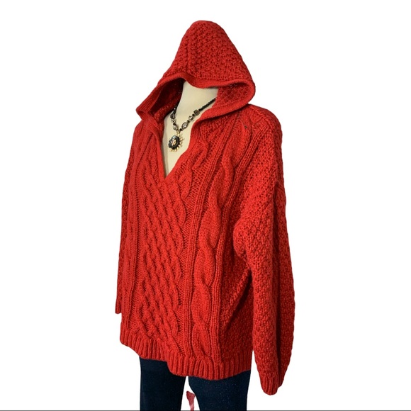 HARLOW Red  Oversized Suéter 3/4 Sleeves  Size M - Picture 6 of 9